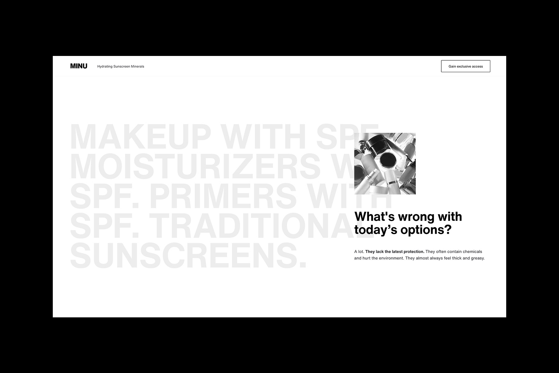 MINU website section whats wrong with today's options desktop screen design